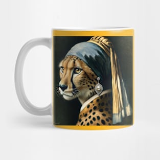 Wildlife Conservation - Pearl Earring Cheetah Meme Mug